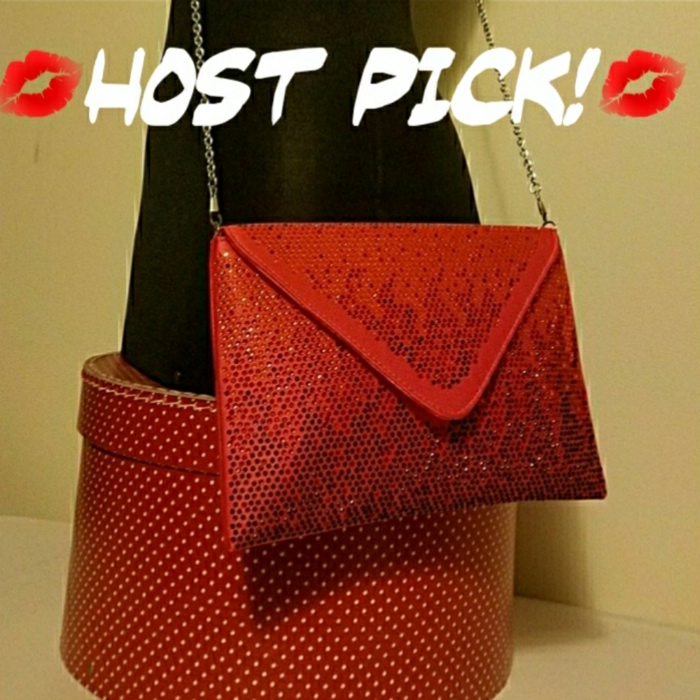🆕️ Cebu Red Satin Flame Studded Purse